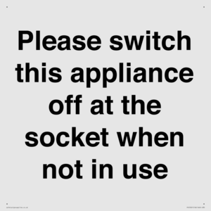 Please switch this appliance off at the socket when not in use